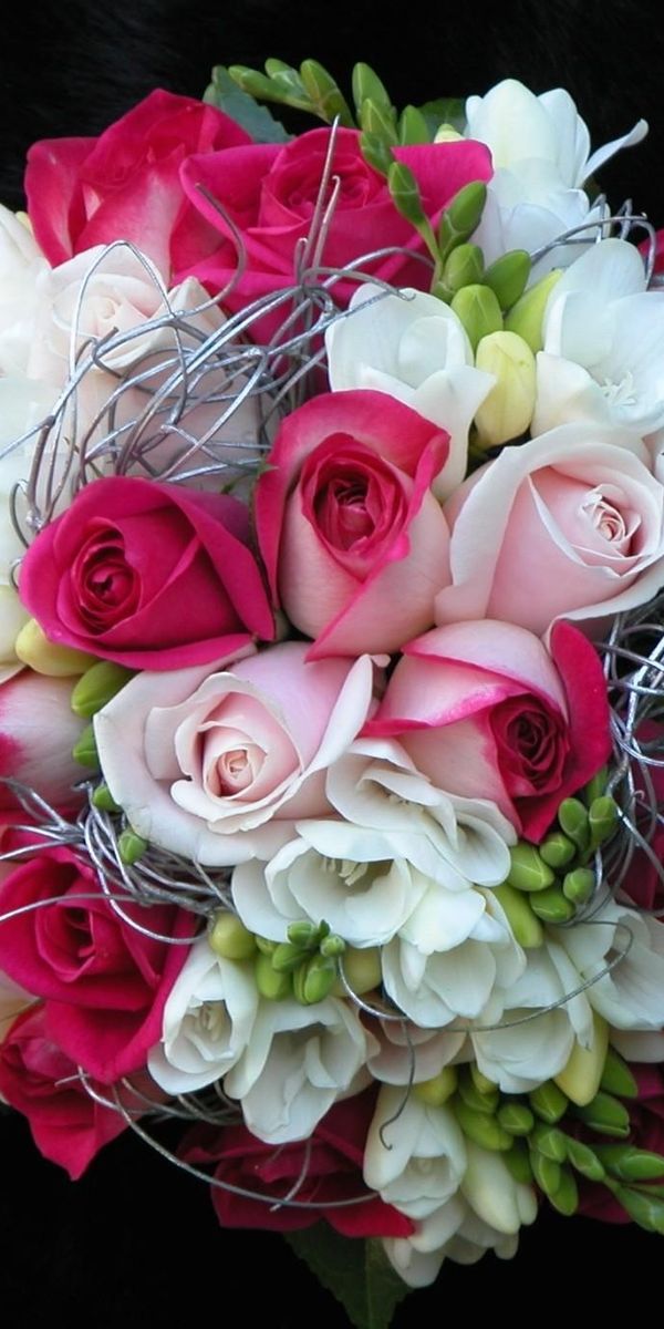 Bouquet of Roses on Elegant Black Background