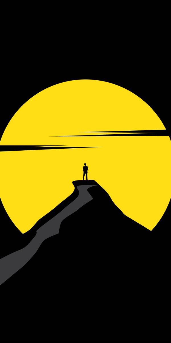 Aesthetic Silhouette Against a Full Moon - Vector Art
