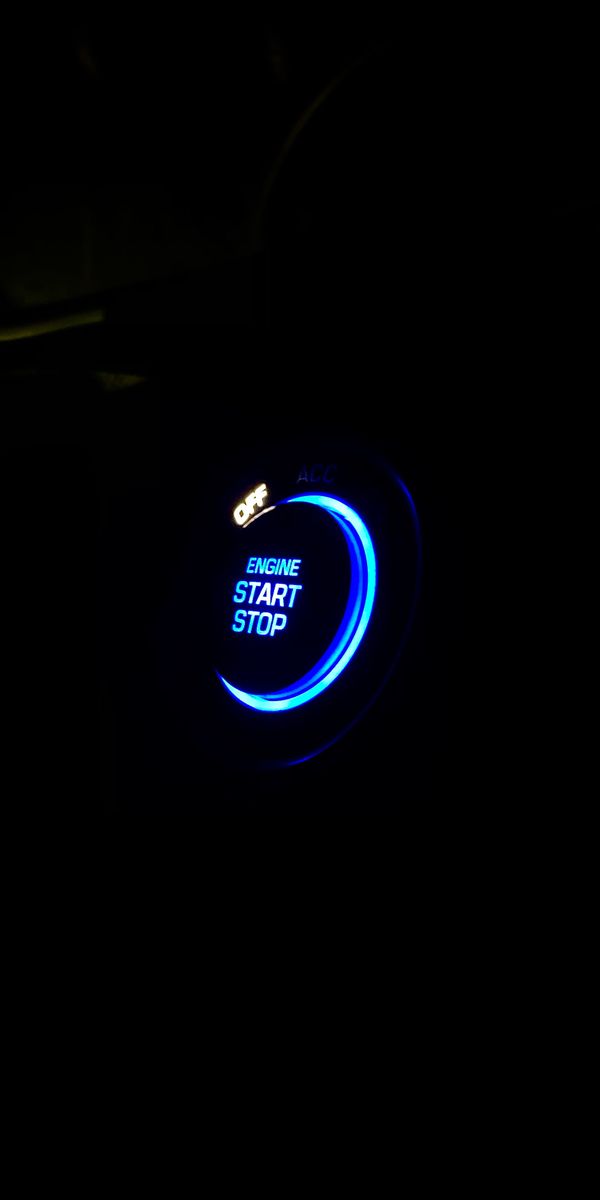 Dark Neon Start Button for Engine Ignition
