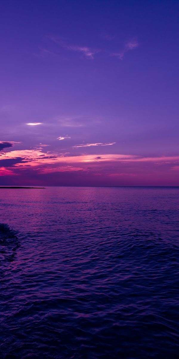 Cool Sunset Over Calm Beach Waves