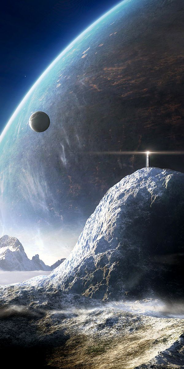 Majestic Sci-Fi Planetscape with a Stunning Planet Rise