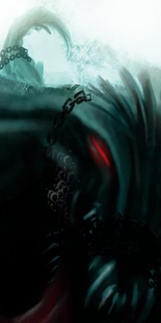 Phone wallpaper: Water, Fantasy, Dark, Beast, Creature, Demon free download