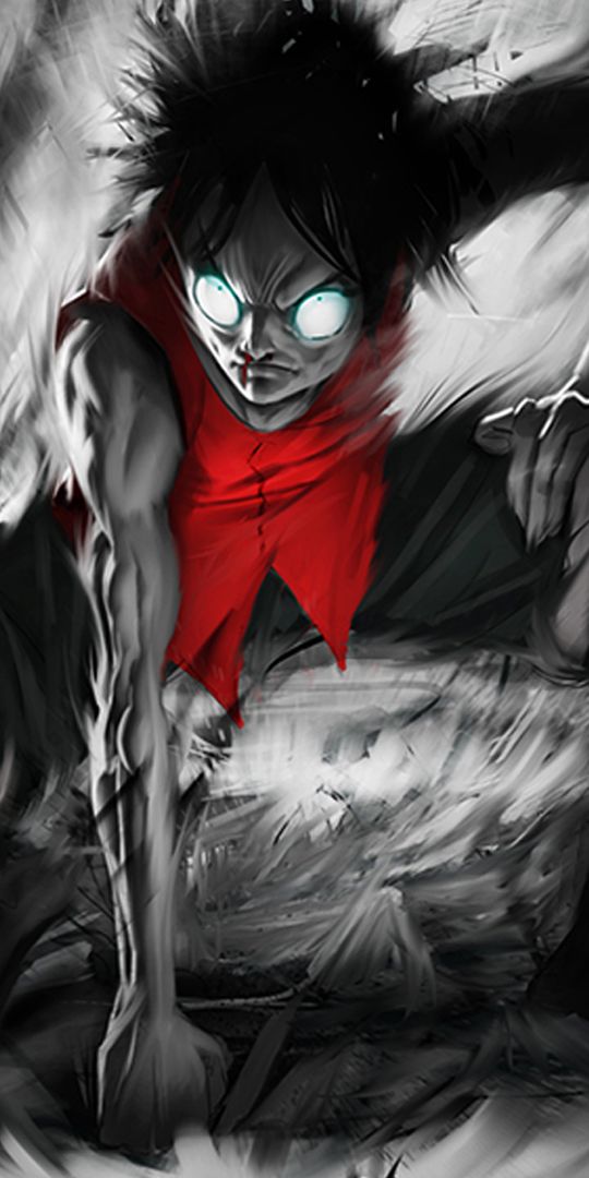Beautiful Monkey D. Luffy with Glowing Eyes Wallpaper from One Piece