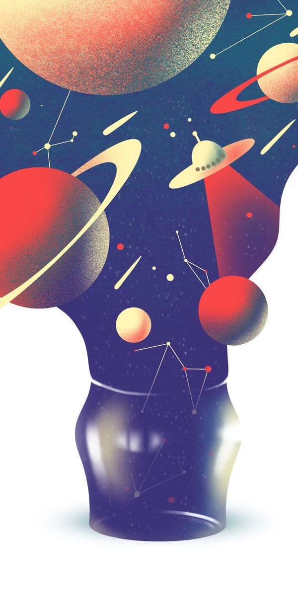 Phone wallpaper: Ufo, Universe, Art, Black Hole, Planets free download