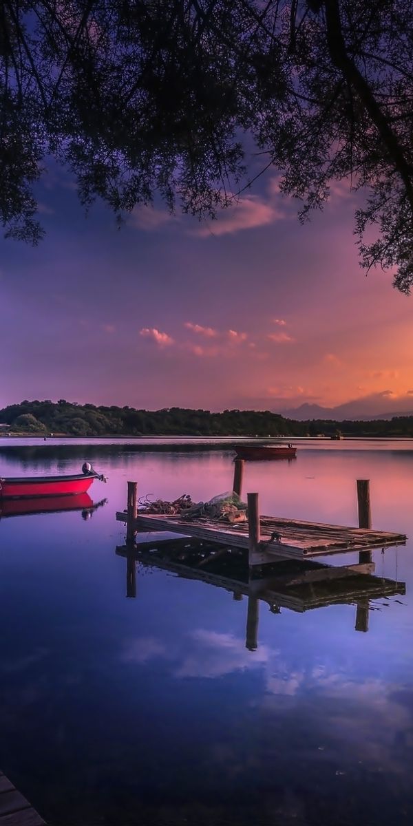 Phone wallpaper: Sunset, Lakes, Lake, Boat, Photography, Vehicle free download