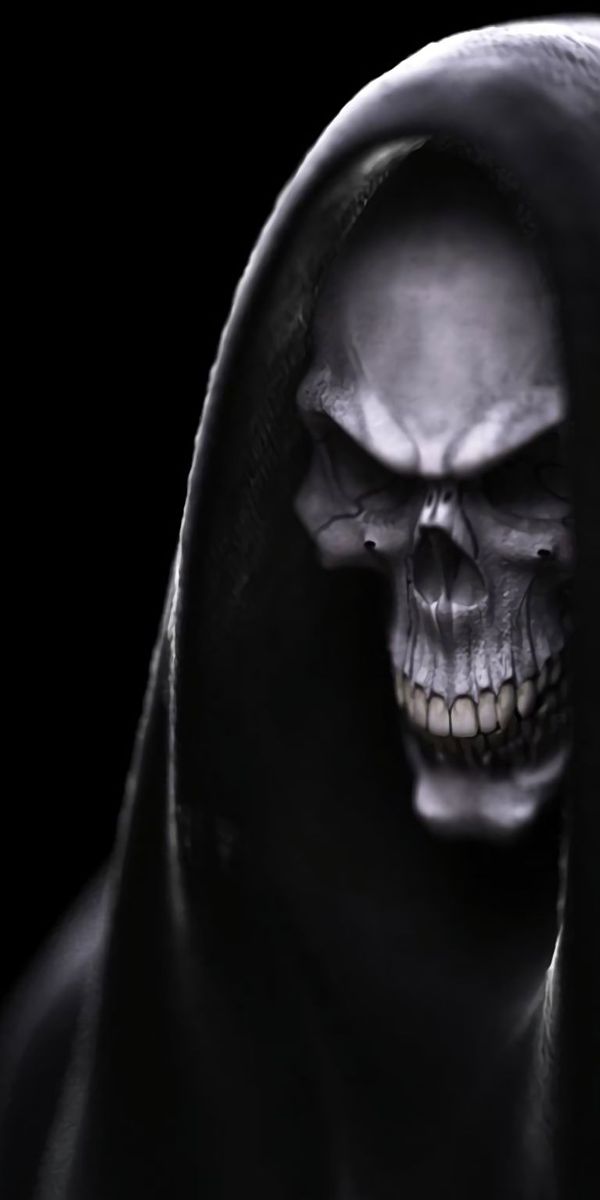 Dark Grim Reaper Skull Phone Wallpaper