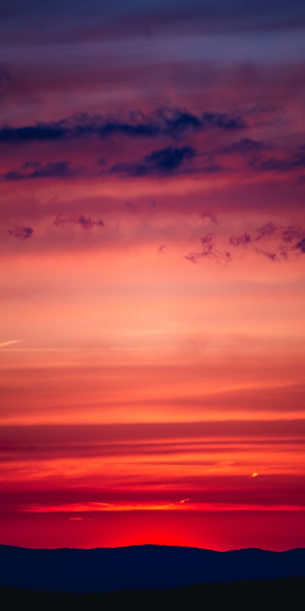 Phone wallpaper: Clouds, Sky, Horizon, Sunset, Dark free download