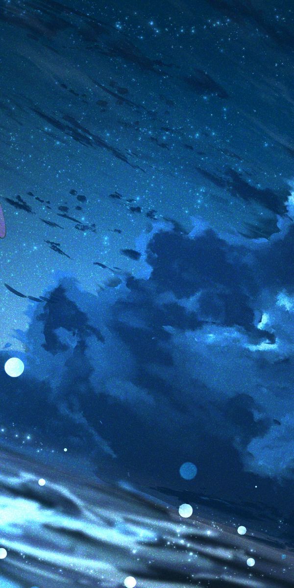 Anime Girl in a Starry Night Sky