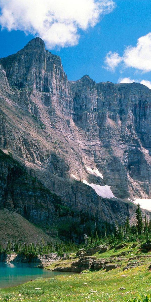 Explore Nature's Beauty: Canyon and Mountain Lake Phone Wallpaper