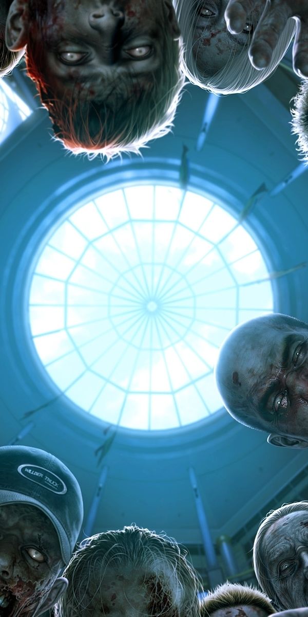 Intriguing Turquoise Zombie Phone Wallpaper: Perfect for Horror Game Fans