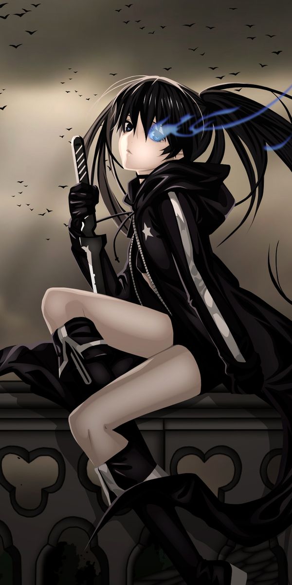 Black Rock Shooter with Raven: A Stunning Anime Wallpaper
