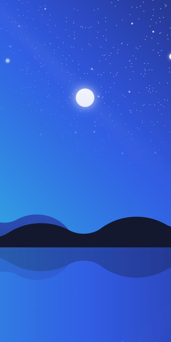 Phone wallpaper: Landscape, Stars, Night, Moon, Artistic, Minimalist free download