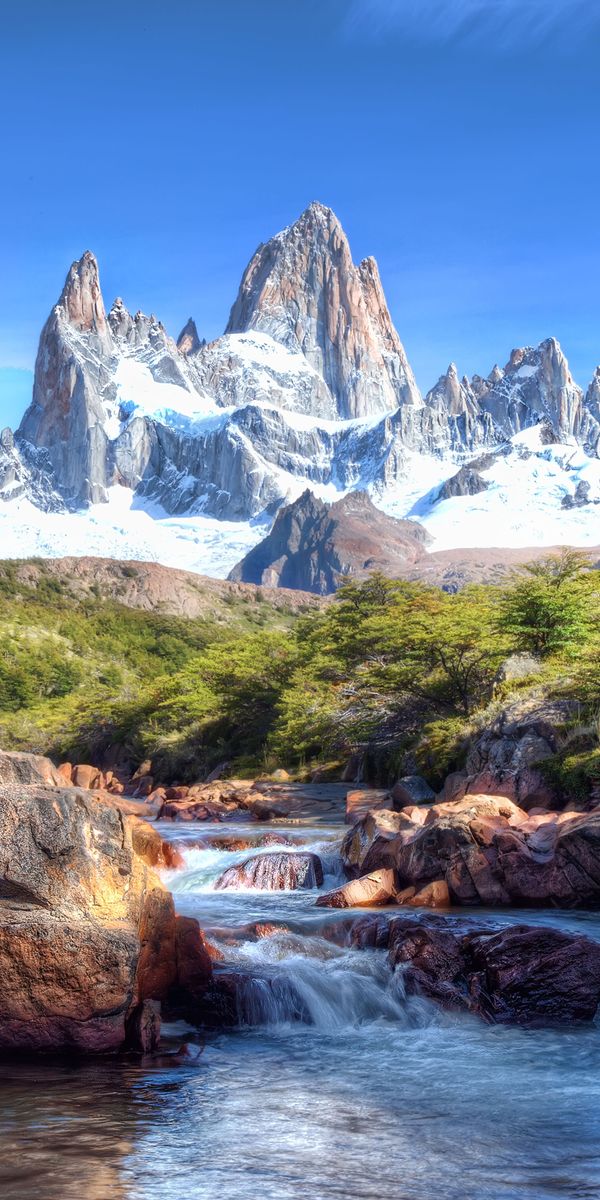Breathtaking HDR Mountain Landscape with Scenic Stream